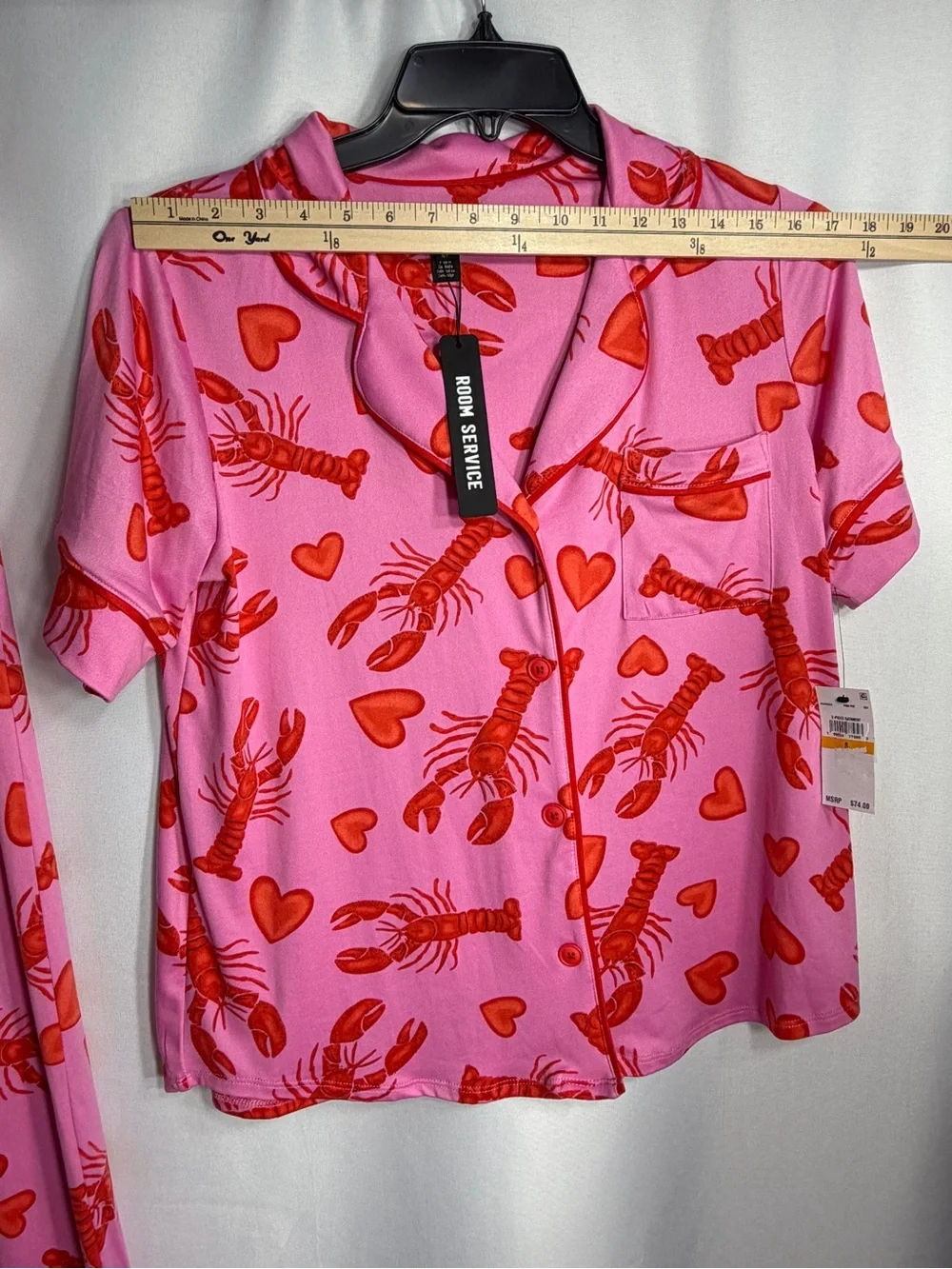 wild fable Pink and Red Lobster Heart Pajama Set for women’s size S new W tags